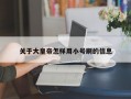 关于大皇帝怎样用小号刷的信息